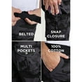 thumbnail image 6 of RAW X Mens Belted 12.5" Inseam Knee Length Cargo Shorts, Charcoal Camo, 32, 6 of 7