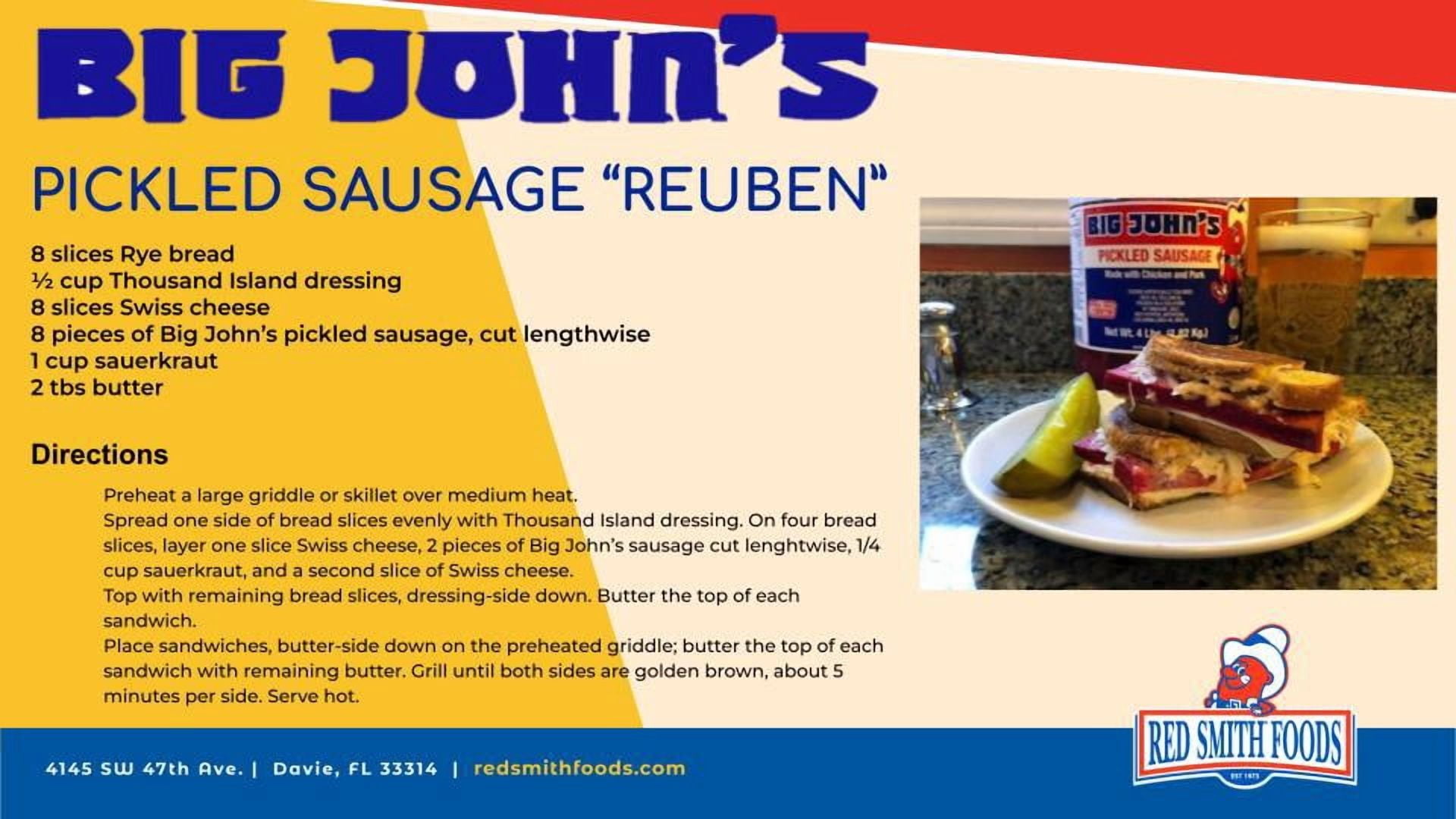(2 pack) Big John's Ready to Eat Pickled Sausage 4lb Jar
