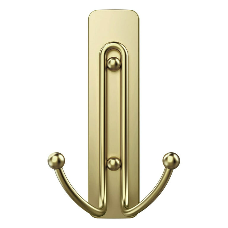 Command Small Decorative 2-Pack Satin Brass Adhesive Bath Hook (1