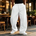 thumbnail image 5 of Baggy Sweatpants Men Wide Leg Sweatpants with Pockets Light Weight Gym Drawstring Straight Leg Pants for Men, 2XL, 5 of 6