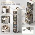 thumbnail image 2 of HEMXSZH 4 Layers Stackable Ornament Storage Plastic  Drawer Cabinet, Bathroom Storage Bins Set, White & Gray, 2 of 6