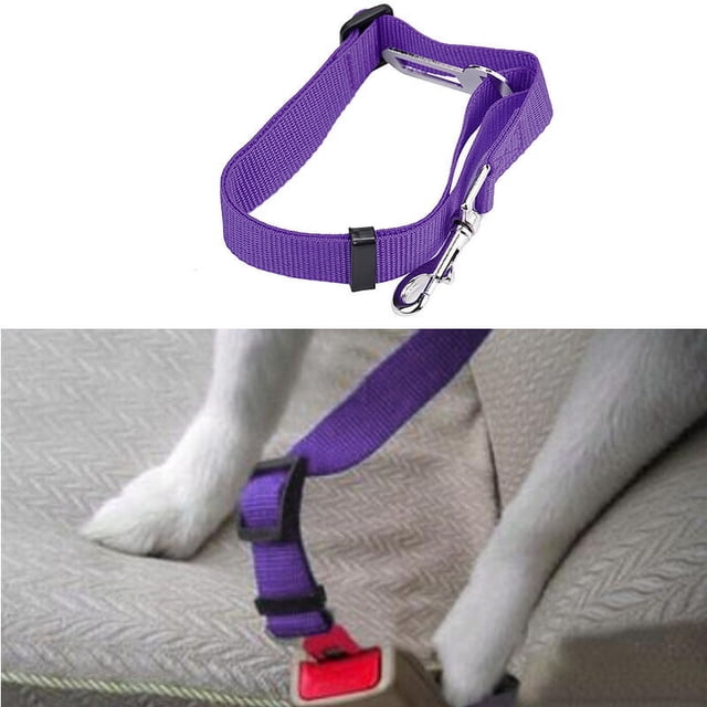 Fiudx Cinturón de Seguridad para Perros, Clip de Correa de Nailon, Longitud Ajustable, Accesorio de Conducción Segura, Seguridad Universal para Mascotas, Cómodo para Perros, Longitud de 42 a 68 Cm, F