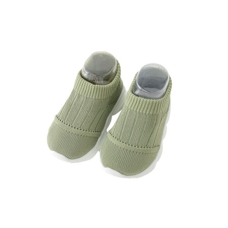 

UKAP Unisex-Child Running Sneakers Knit Upper Sock Shoes Platform Walking Shoe Lightweight Slip On Trainers Kids Athletic Sneaker Elastic Comfort Green 6.5C