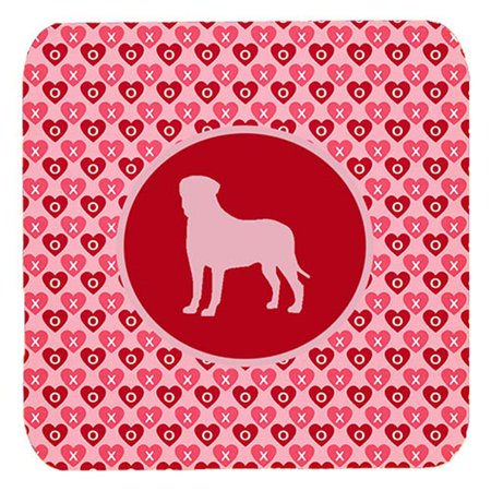 

Bullmastiff Valentine Hearts Foam Coasters - Set 4 3.5 x 3.5 In.