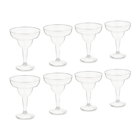 Clear Plastic Margarita Glasses, 10.8 fl oz, 8 Pieces, by Way To Celebrate