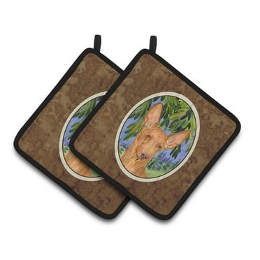 Carolines Treasures SS8268PTHD Pharoh Hound Pair of Pot Holders, 7.5HX7.5W, multicolor