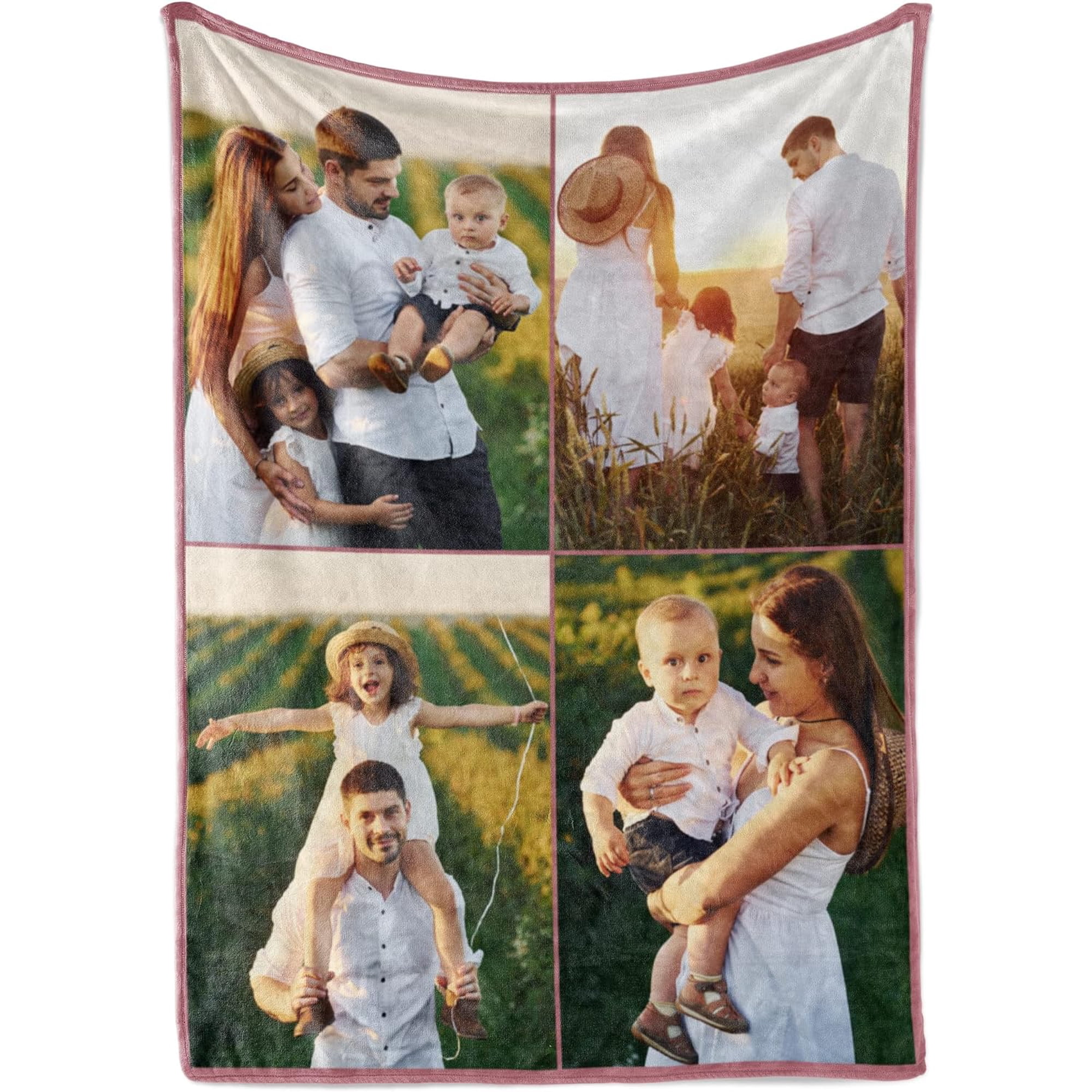 Ships Next Day, Custom Blanket with Picture - Printed in USA, Personalized Photo Blanket (Fleece – 50x60)