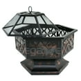 thumbnail image 3 of SONGMY Hexagon Yard Outdoor Fire Pit, Black Portable Steel Garden Fire Pit, 3 of 10