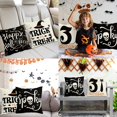 thumbnail image 3 of Juego de 4 fundas de almohada para decoración de Halloween, 18 x 18, para decoración de Halloween, interiores y exteriores, suministros para fiestas, decoración del hogar, funda de almohada, telaraña, gato, calavera, fantasma, decorativa Rojo Verde, 3 of 6
