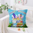 thumbnail image 4 of Easter Gnome Pillow Covers 16x16 Set of 2, Bunny Rabbit Eggs Throw Pillow Covers Blue Buffalo Plaid Pillowcase Spring Happy Easter Cushion Case for Home Outdoor Farmhouse, 4 of 5