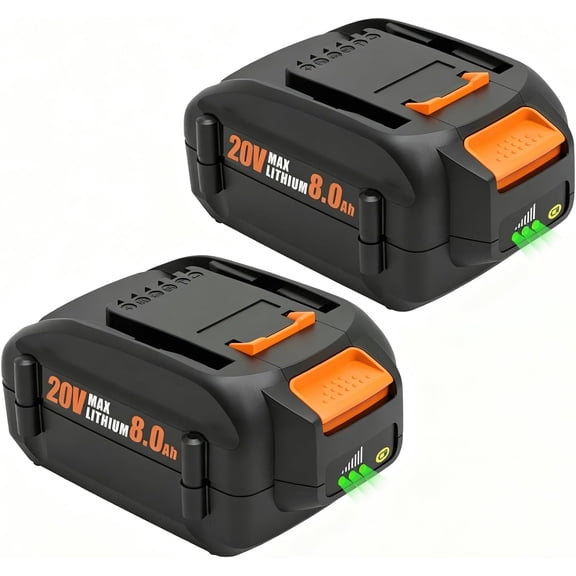 2PACK replacement For WORX 20V 8.0AH MAX Extend Lithium-Ion Battery WA3525 WA3575 WA3520 Leaf Blower Tools