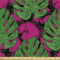 thumbnail image 2 of Ambesonne Tropical Fabric by the Yard Upholstery, Big and Detailed Leaves, 1 Yard, Hot Pink Fern Green, 2 of 5