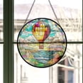 thumbnail image 3 of Hot air Balloon at The Edge of The Ocean Suncatcher Indoor/Outdoor Stained Glass Window Hanging Handmade Suncatchers Decoration for Home Garden Christmas Party Wedding, 3 of 6