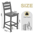 thumbnail image 3 of Costway Outdoor HDPE Bar Stool Patio Tall Chair Backrest Footrest All Weather Gray, 3 of 8