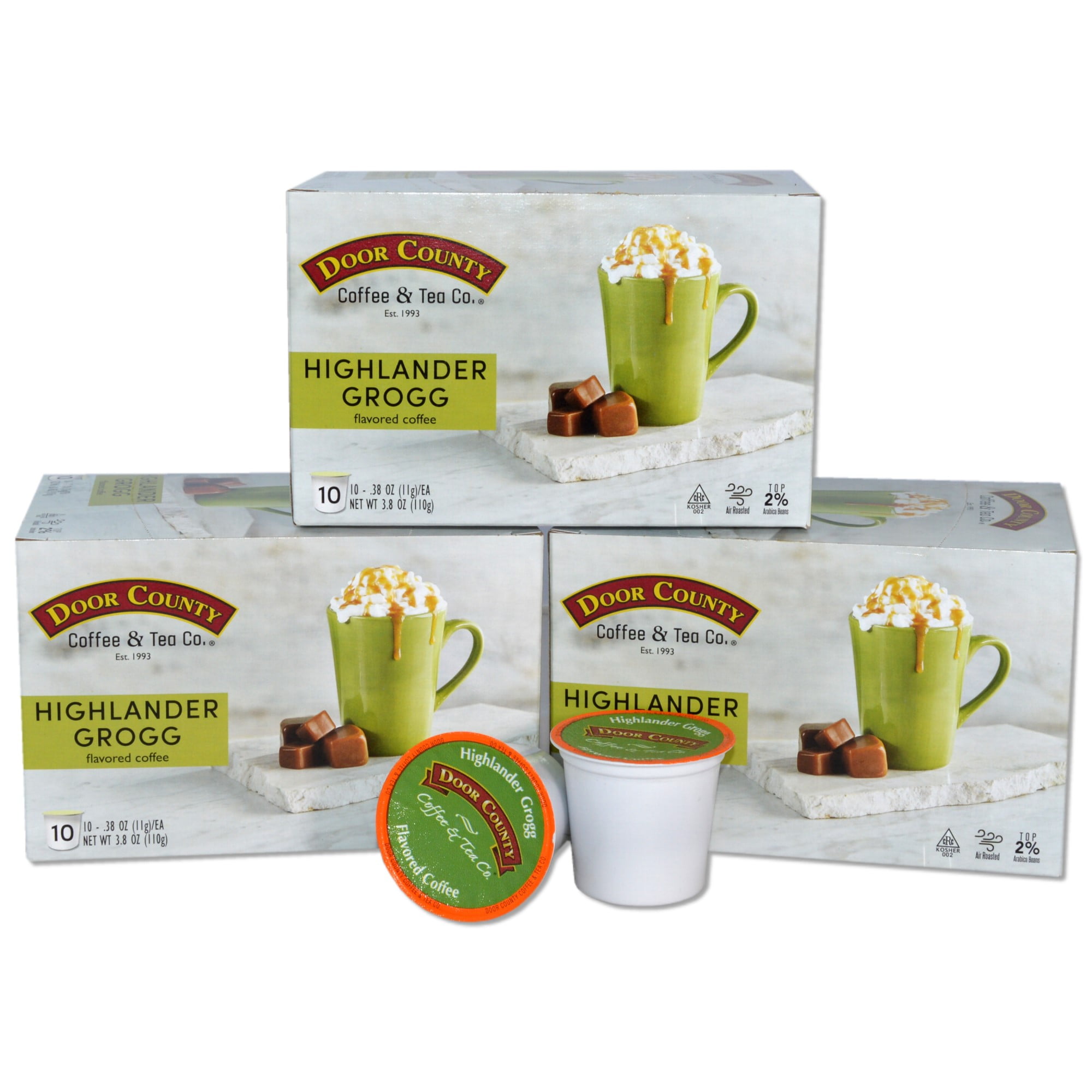 Door County Coffee Highlander Grogg, Irish Crème and Caramel Flavored