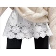 thumbnail image 4 of Women‘s Lace Shirt Extender Layering Fake Top Lower Sweep Half-Length Plus Size A Version Underskirt Black L, 4 of 6