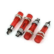 Unique Bargains 4Pcs Panel Mounting Round Head Red Indicator Pilot Light Lamp DC 24V