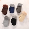 thumbnail image 2 of comerut Children Winter Knitted Thickened Hanging Neck 1-4 Years Old Boys Girls Gloves, 2 of 8