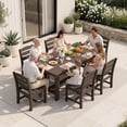 thumbnail image 4 of KINGYES All Weather Outdoor Dining Chairs Set of 4, HDPE Oversized Patio Chairs, Dark Brown, 4 of 6