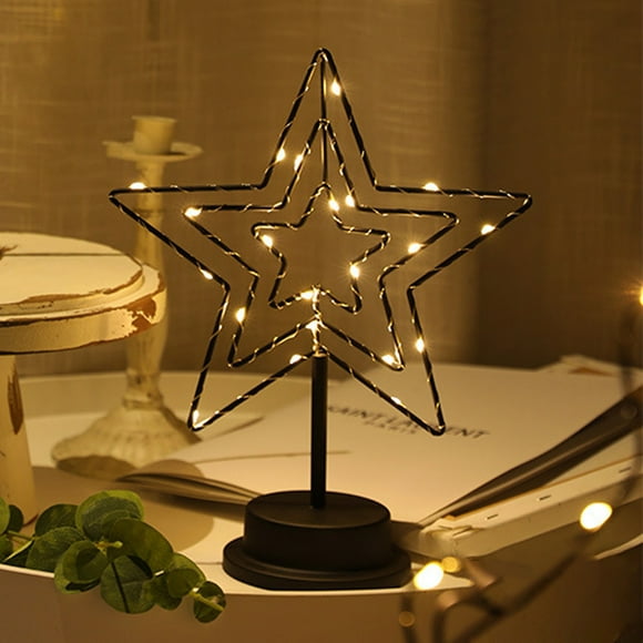 LSLJS Lron Decorative Lamp, Battery Operated Iron Table Lamp, Warm LED Lamp Wire-Wound Iron Decorative Lamp Holiday Bedroom Romantic Bedside Tabletop Decoration, Decorative Lights