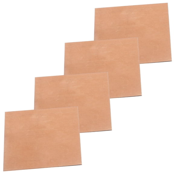 CATIEBYE Copper Sheets Metal for Crafting 4 Sheets Khaki Square 1.97X1.97X0.02in