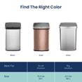 thumbnail image 6 of Nine Stars Automatic Trash Can, 13 Gallon Stainless Steel, Motion Sensor Hands-free Soft-close Lid Garbage Bin, Silver, 6 of 7