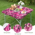 thumbnail image 4 of Pink Black Camo Tiger Stripes Pattern Square Fitted Tablecloth with Elastic Edge,Square Table Cover,Washable Elastic Table Cover for Home Kitchen Party Decor 34"x34", 4 of 6