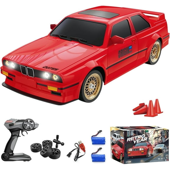 RC Sports Car, 1:16 Scale Retro M3 RC Car Model Toy, High-Speed Drift 4x4 Sedan Racing, Suitable for 9  Ages