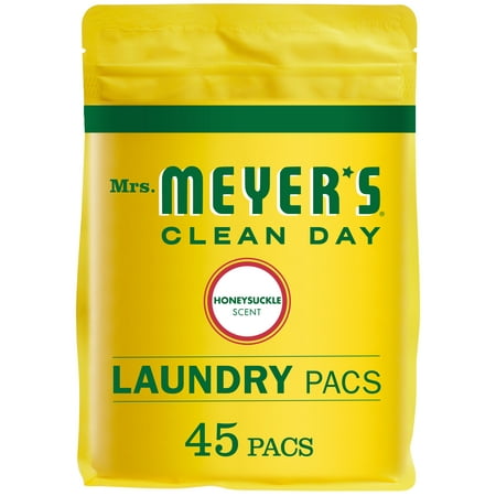 Mrs. Meyer s Clean Day Laundry Pacs  Honeysuckle Scent  45 Pods