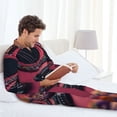 thumbnail image 5 of KLL Romantic Heart Guitar Sleepwear Mens Flannel Pajamas,Long Cotton Pj Set, 5 of 7