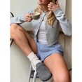 thumbnail image 4 of Women’s Solid Color Short Cardigan Sweater – Single-Breasted Long Sleeve Knit Top for Casual Wear Layering, 4 of 6