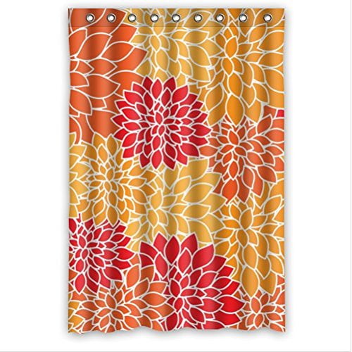 MOHome Beauty Orange and red Dahlia floral Shower Curtain ...