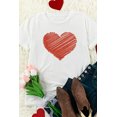 thumbnail image 4 of ABPHQTO Camiseta de manga corta con estampado de purpurina en forma de corazón para mujer, 4 of 5