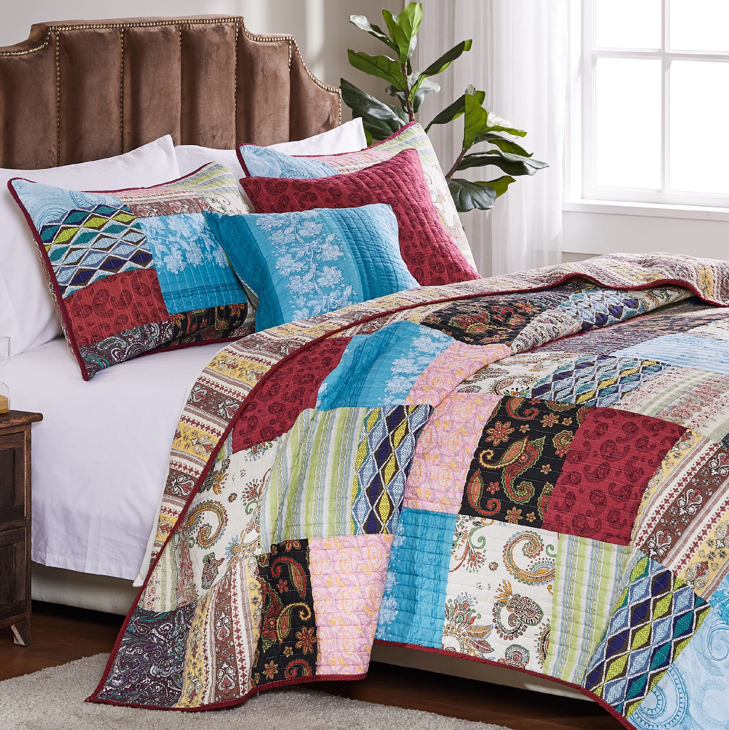 Greenland Home Fashions Bohemian Dream Quilt Set with Decorative Pillows - Walmart.com - Walmart.com