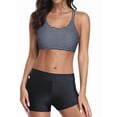 thumbnail image 4 of 3 Piece Tankini Swimsuits for Women Swim Tank Top with Bra Boy Shorts Teen Swimwear Green XL, 4 of 8