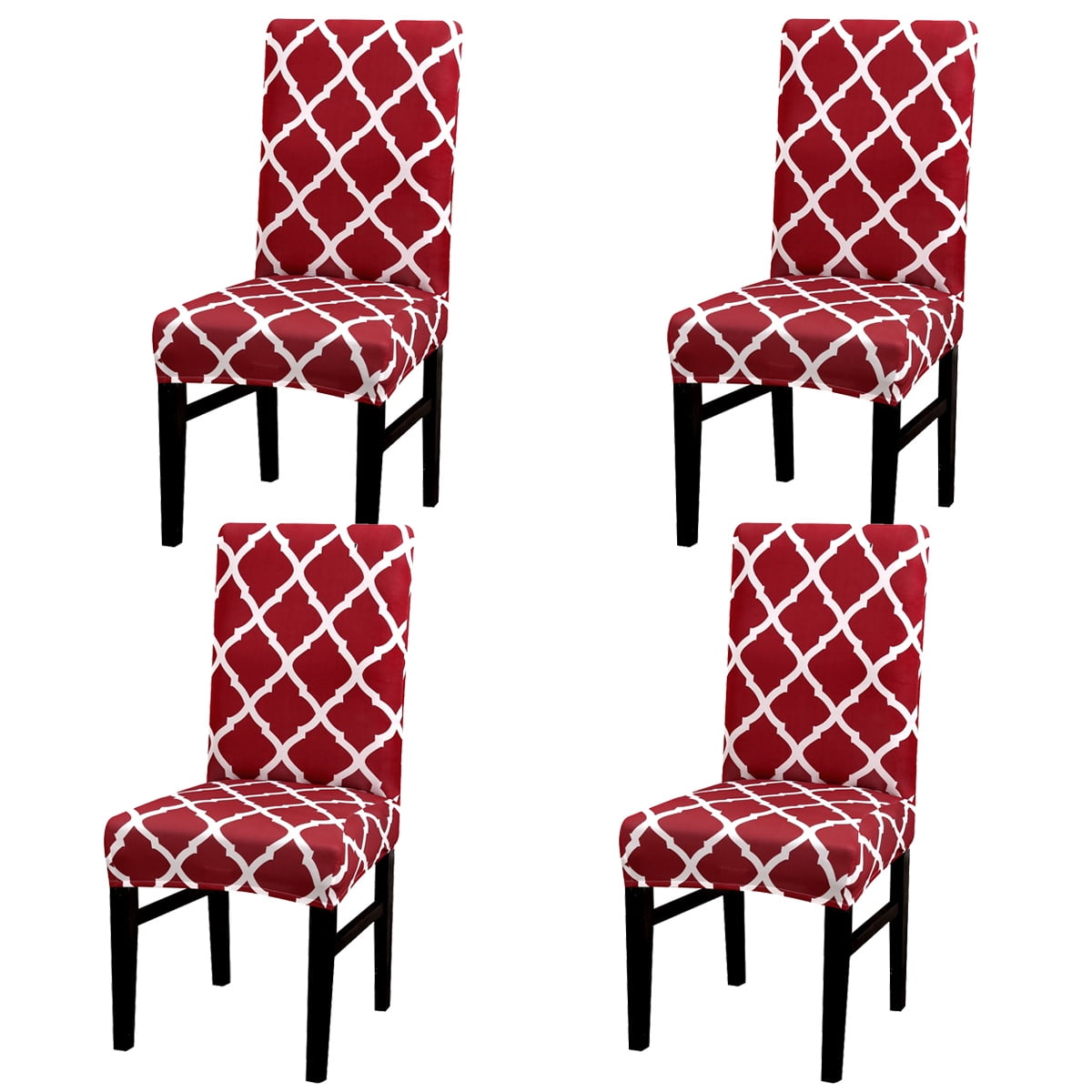 Details about   4PCS Dining Chair Seat Covers Slip Stretch Wedding Banquet Party Removable New 
