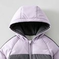 thumbnail image 6 of OJSFQUFP Baby Winter Snowsuit Hooded Padded Jumpsuit Color Block Cute Pocket Design Warm Cold Weather for Toddler Boys Girls, 6 of 8