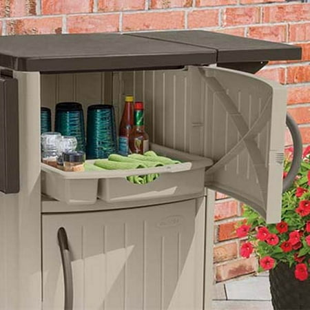 Suncast Outdoor Grilling Prep Station Portable Bbq Entertainment Storage Table Accesso Canada Suncast Outdoor Grilling Prep Station, Suncast Outdoor Grilling Prep Station Table With Storage Taupe Brown