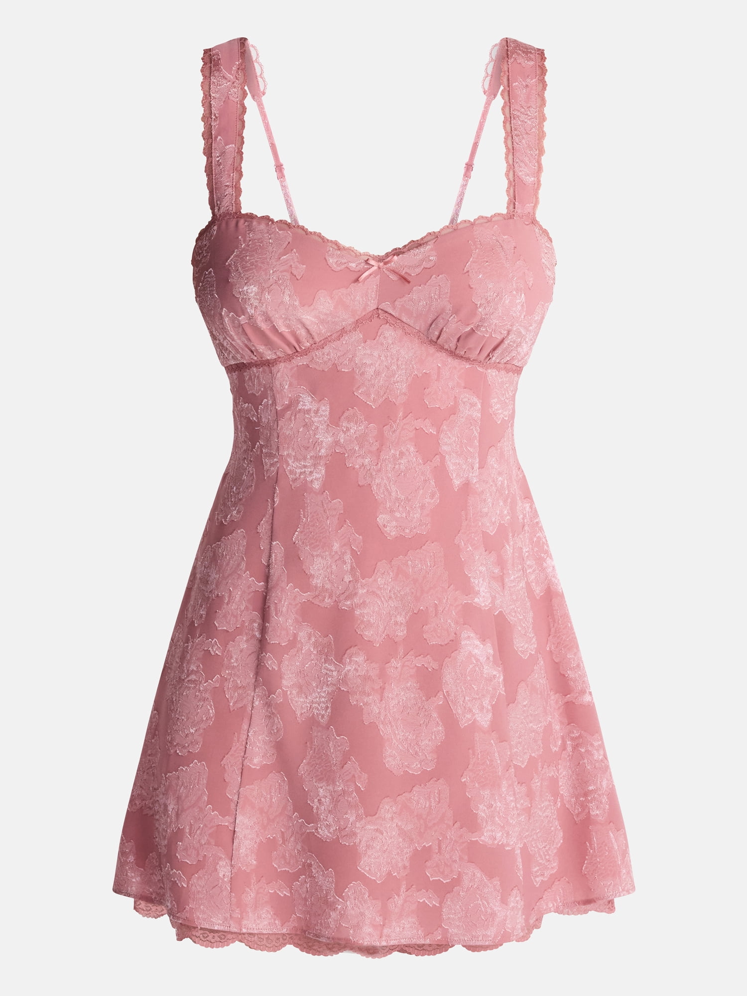 No Boundaries Junior's Satin Jacquard Mini Dress, Sizes XXS-XXL