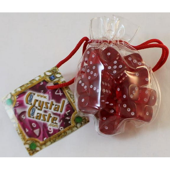 d6 12mm red w/white (27) new