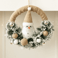 thumbnail image 3 of Decoración navideña, círculo de ratán con muñeca de tela, accesorios de decoración navideña hechos a mano, colgante de pared, 3 of 5