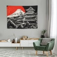 thumbnail image 2 of ONETECH  Japanese Tapestry, Japan Pagoda Mount Fuji Anime Tapestry Wall Hanging, Red Sun Tapestry Black White Art Blanket for Bedroom Living Room Dorm, 2 of 7