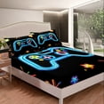 thumbnail image 3 of Castle Fairy Boys Gamepads 4 Pieces Queen Sheet Sets,Kawaii Stars Ultra Soft Flat Sheet,Video Game Queen Fitted Sheet,Breathable Gamer Home Decor, 3 of 5
