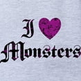 thumbnail image 2 of CafePress - I Love Monsters - Cute Infant Baby Football Bodysuit, 2 of 3