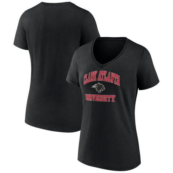 Women's Black Clark Atlanta University Panthers Campus V-Neck T-Shirt