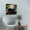 thumbnail image 2 of ONETECH Zen Canvas Wall Art Still Life SPA Stone Green Bamboo White Frangipani Flower Prints 16\x16\, 2 of 4