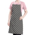 thumbnail image 5 of Gray and Black Checkerboard Pattern Apron-Garden Aprons for Women with Pockets-Cotton Linen Waterproof Kitchen Cooking Gardening Aprons Adjustable for Kitchen,Cooking,BBQ and Salon 33x27 Inch, 5 of 7