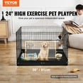 thumbnail image 2 of 4-Panel Foldable Metal Dog Playpen with Removable Bottom Mat – 36 Inch Pet Exercise Pen, 2 of 11