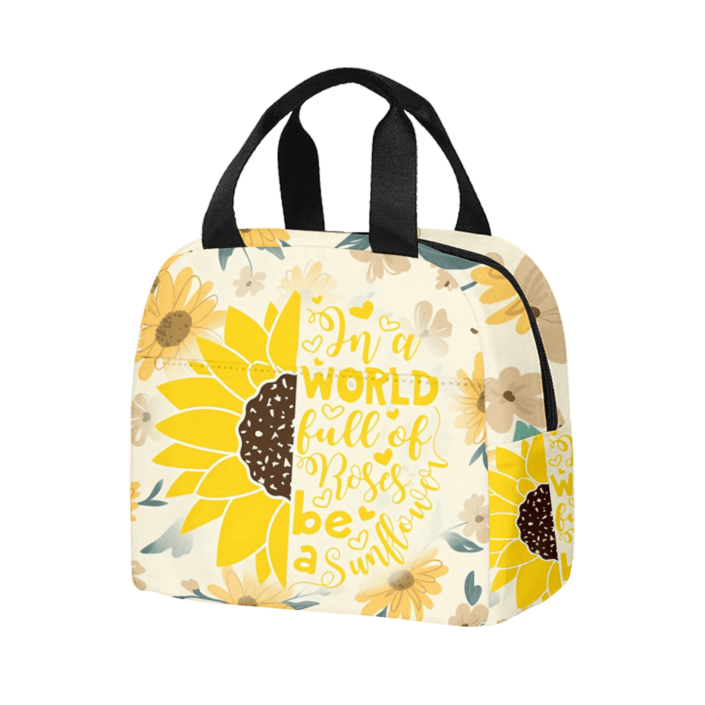 Sunflower Lunch Bags Portable Insulated Cooler Thermal Cold Food Picnic