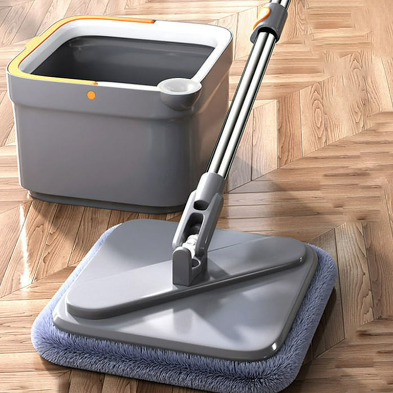 CHAMAIR Deep Cleaning Mop with Bucket Square Mop 360 Rotatable for Home  Wall (6 cloth)